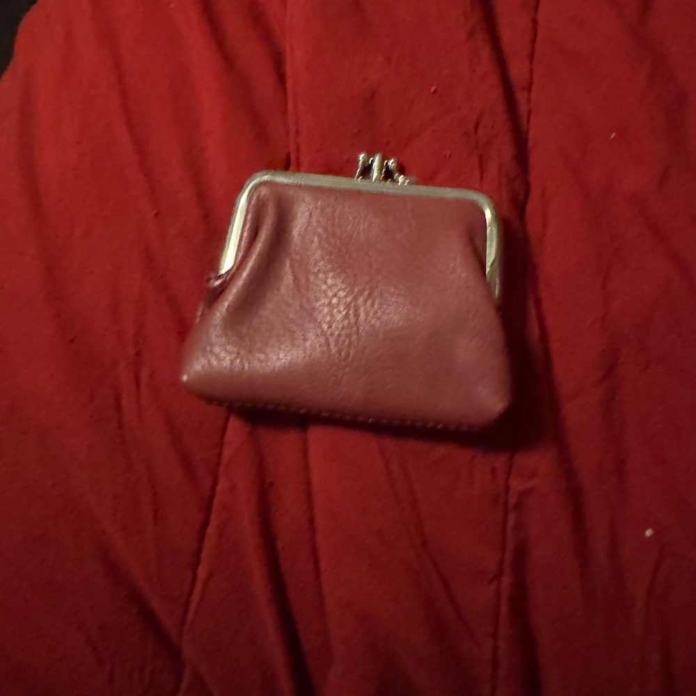 Red Leather Coin Purse